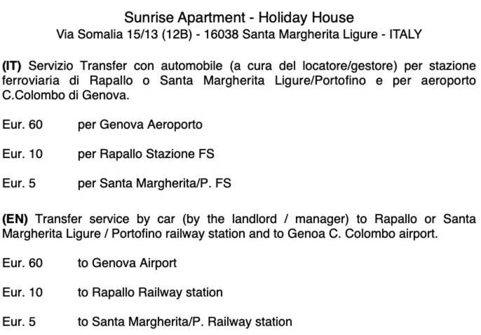 Sunrise Apartment Santa Margherita Ligure Extérieur photo